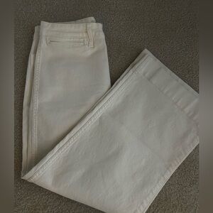 Madewell Emmett Wide Cropped Wide Leg Button Fly High Rise Denim Jean Ivory 30T